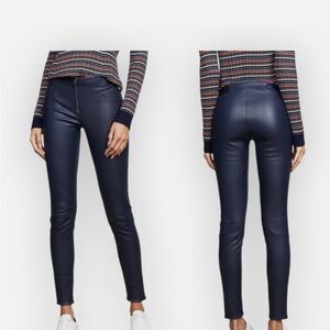 - Alice + Olivia navy blue leather leggings